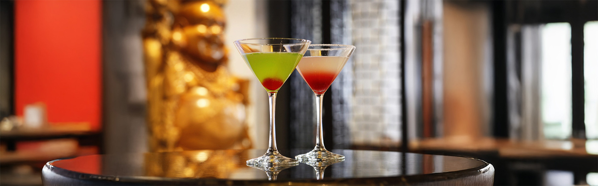 View into a private dining room at Bo Lings