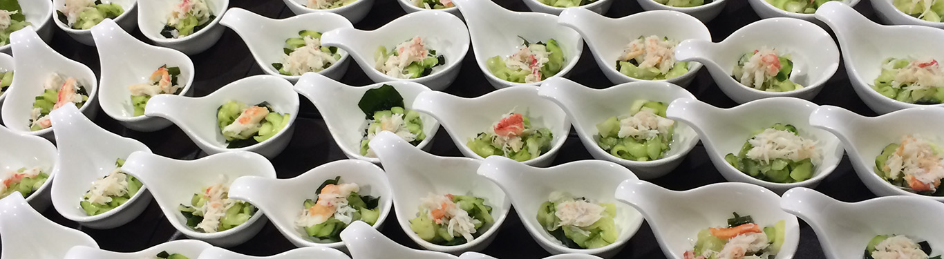 Bo Lings catering display with various Chinese dishes